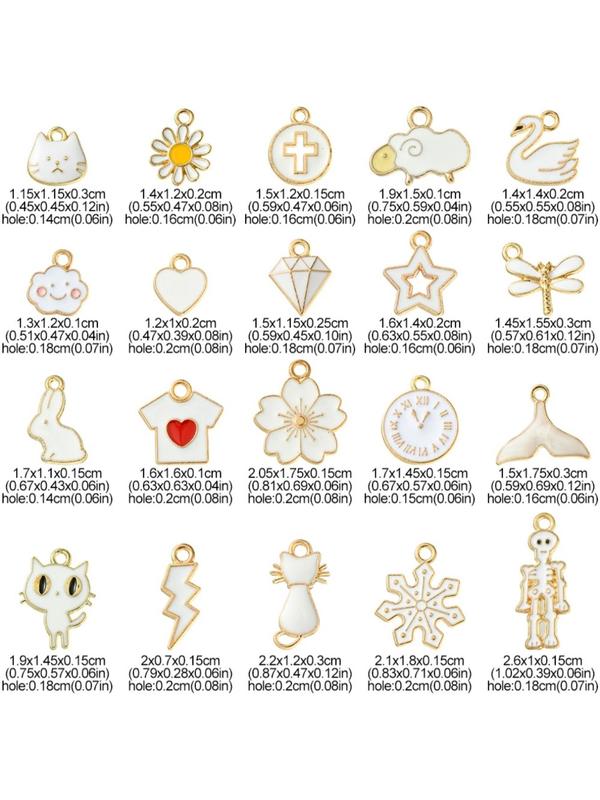 Cute Animal & Flower & Heart & Star & Shell Design Charms, 20pcs Fashion Pendants for Necklace & Bracelet & Earrings Making for Women & Girls, Trendy All-match Jewelry DIY Accessories As Birthday Gift