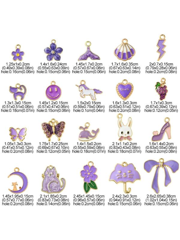 Cute Animal & Flower & Heart & Star & Shell Design Charms, 20pcs Fashion Pendants for Necklace & Bracelet & Earrings Making for Women & Girls, Trendy All-match Jewelry DIY Accessories As Birthday Gift