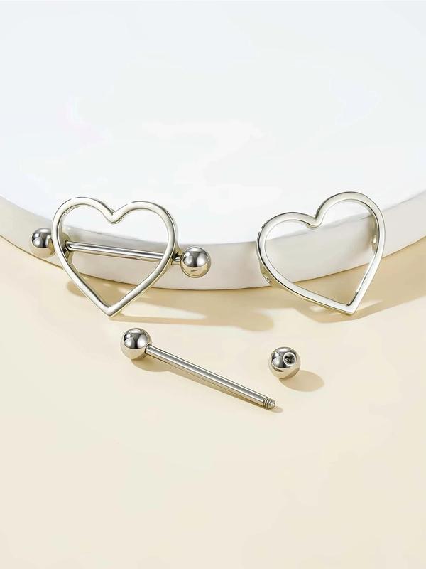 Summer Fashion Heart Shaped Nipple Ring, Nipple Piercing for Women, Trendy All-match & Exquisite Pierced Nails for Party, Daily Clothing Decor