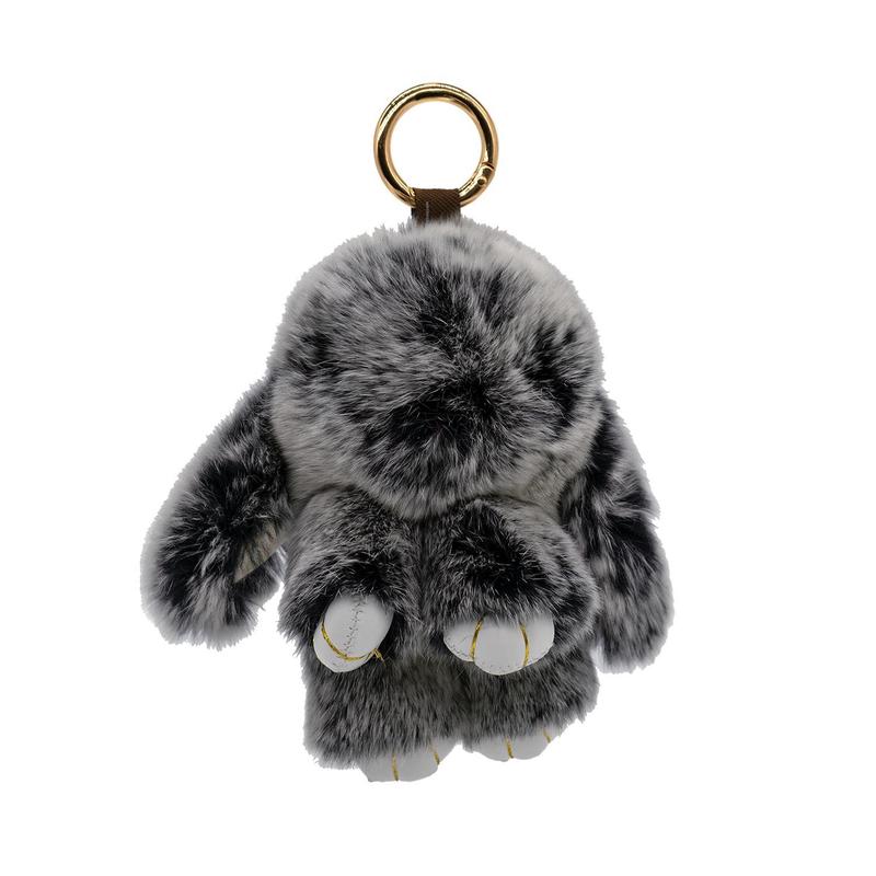 BUNNYLULU * Handmade Fluffy Bunny PomPom Keychain with Designed Tin Box, Gifts for Halloween Christmas Holiday