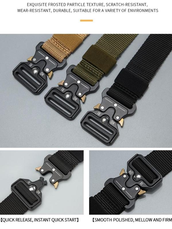 Men's Casual Plain Color Tape Belt, Outdoor Hunting Outdoor Work Training Belt, Woven Belt, Canvas Multi Function Belt, Denim Belt