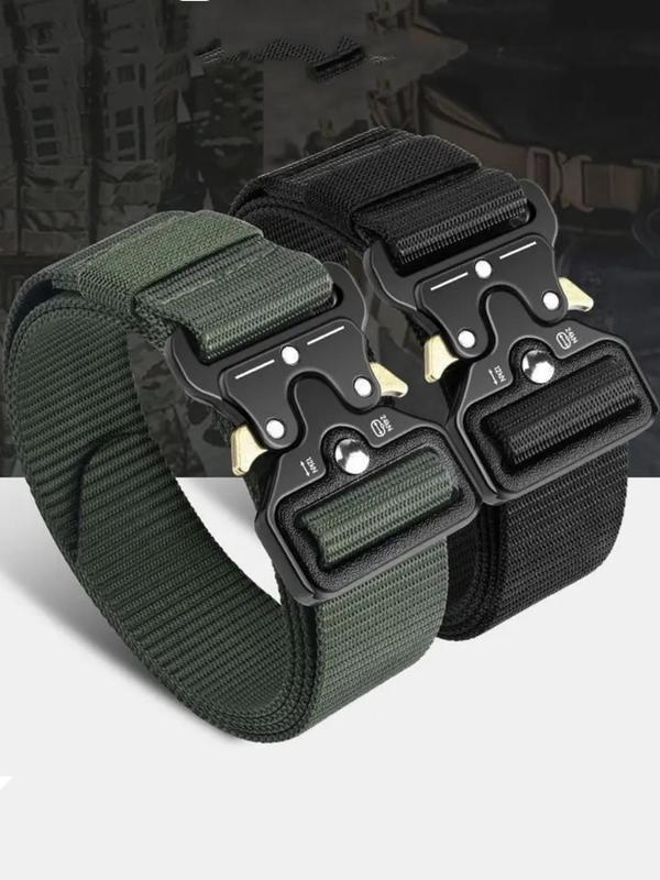 Men's Casual Plain Color Tape Belt, Outdoor Hunting Outdoor Work Training Belt, Woven Belt, Canvas Multi Function Belt, Denim Belt