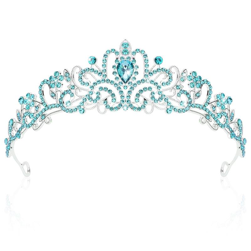 Crown Blue Tiara Prom Crown  Queen Crown for  Princess Crown