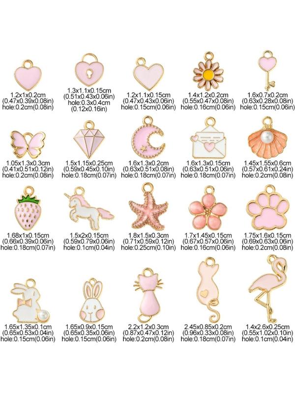 Cute Animal & Flower & Heart & Star & Shell Design Charms, 20pcs Fashion Pendants for Necklace & Bracelet & Earrings Making for Women & Girls, Trendy All-match Jewelry DIY Accessories As Birthday Gift