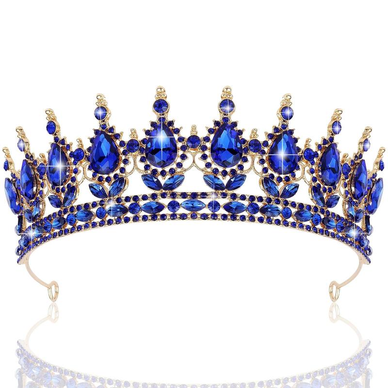 Blue Tiaras and Crowns for Women, Crystal Wedding Tiara for Bride  Crown, Royal Princess Quinceanera Headpieces for Birthday Prom Pageant Halloween