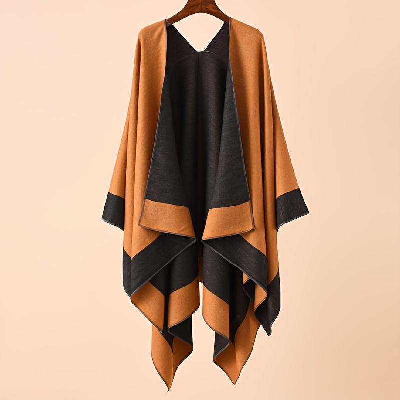 Double Sided Solid Color Shawl Casual Warm Cardigan Poncho Autumn Winter Outdoor Windproof Blanket Shawl