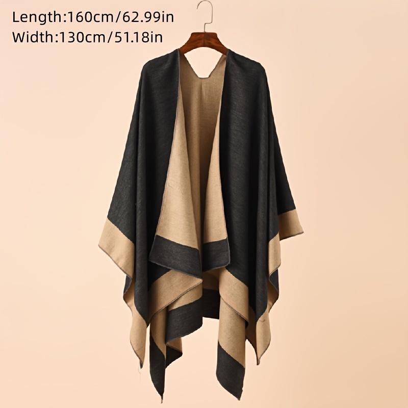 Double Sided Solid Color Shawl Casual Warm Cardigan Poncho Autumn Winter Outdoor Windproof Blanket Shawl