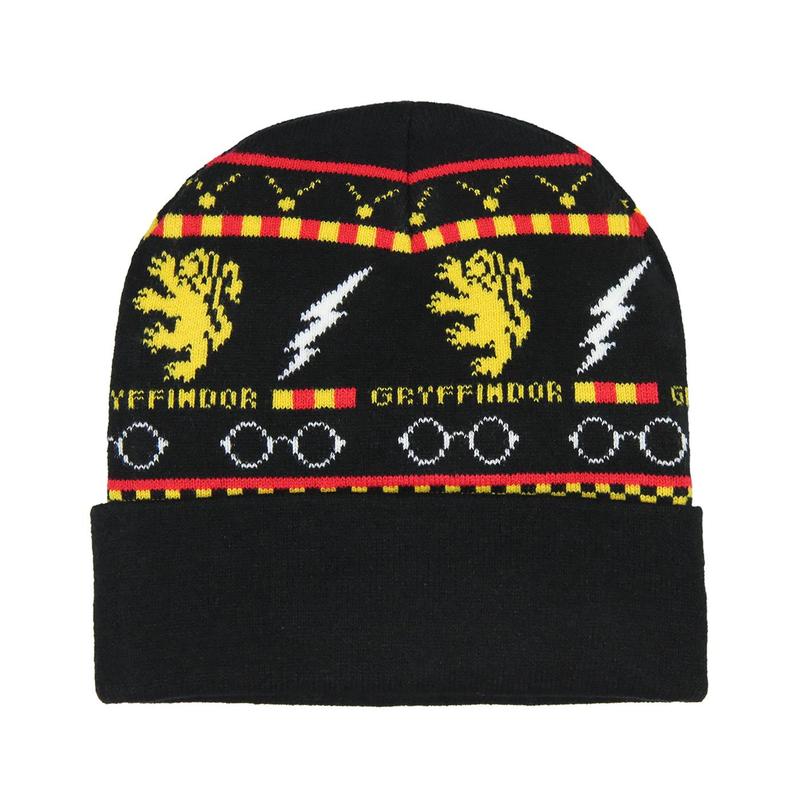 Harry Potter Gryffindor Themed Design Knit Cuff Beanie and Glove Set Youth OSFM