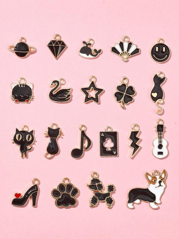 Cute Animal & Flower & Heart & Star & Shell Design Charms, 20pcs Fashion Pendants for Necklace & Bracelet & Earrings Making for Women & Girls, Trendy All-match Jewelry DIY Accessories As Birthday Gift