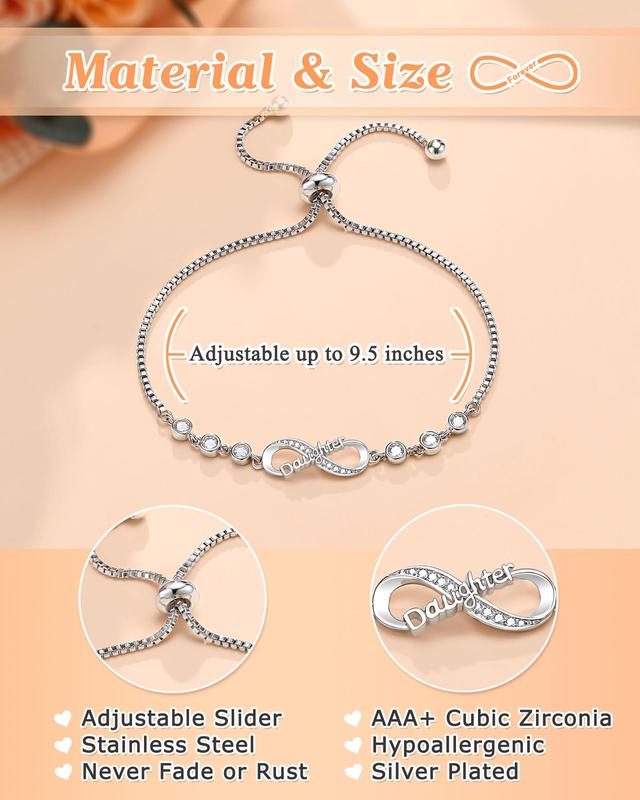 Infinity Love Heart Bracelets for Women Girls, Birthday Christmas Valentine's Day Jewelry Gifts for Her