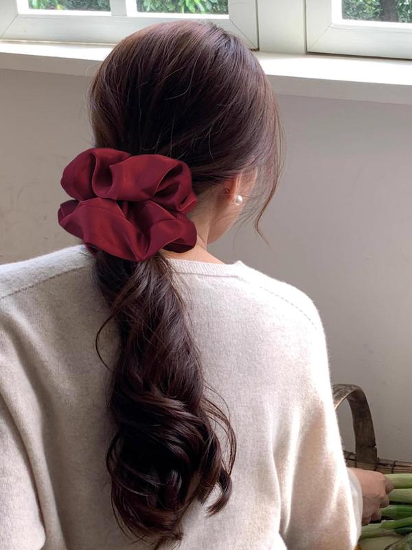 Women's Elegant Solid Color Scrunchie, Fashionable Hair Tie for Daily Wear, Trendy Hair Accessories