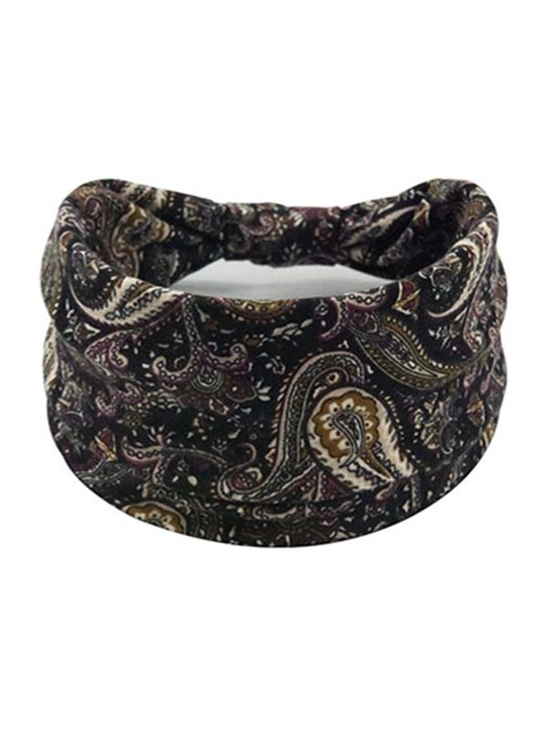 2024 New Style Boho Style Mixed Paisley Pattern Hair Band, Vintage Style Hair Accessories for Women & Girls, Non-slip Hair Band for Gym Workout Running