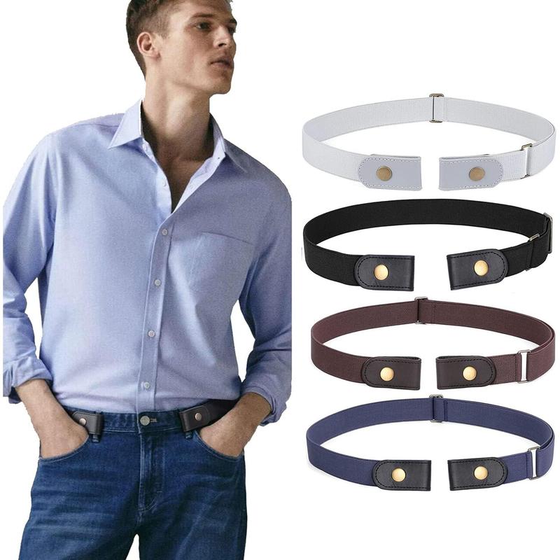 No Buckle Show Belt for Men Buckle Free Stretch Belt for Jeans Pants 1.38 Inches Wide