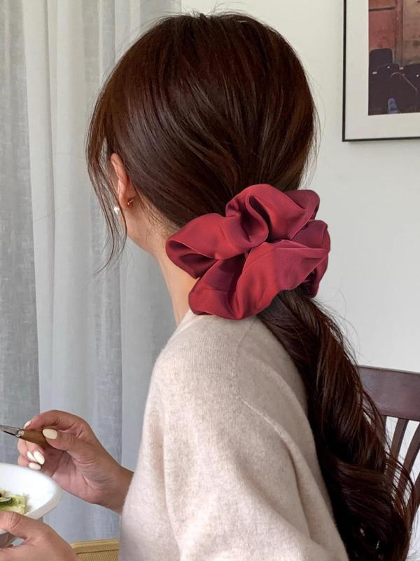 Women's Elegant Solid Color Scrunchie, Fashionable Hair Tie for Daily Wear, Trendy Hair Accessories