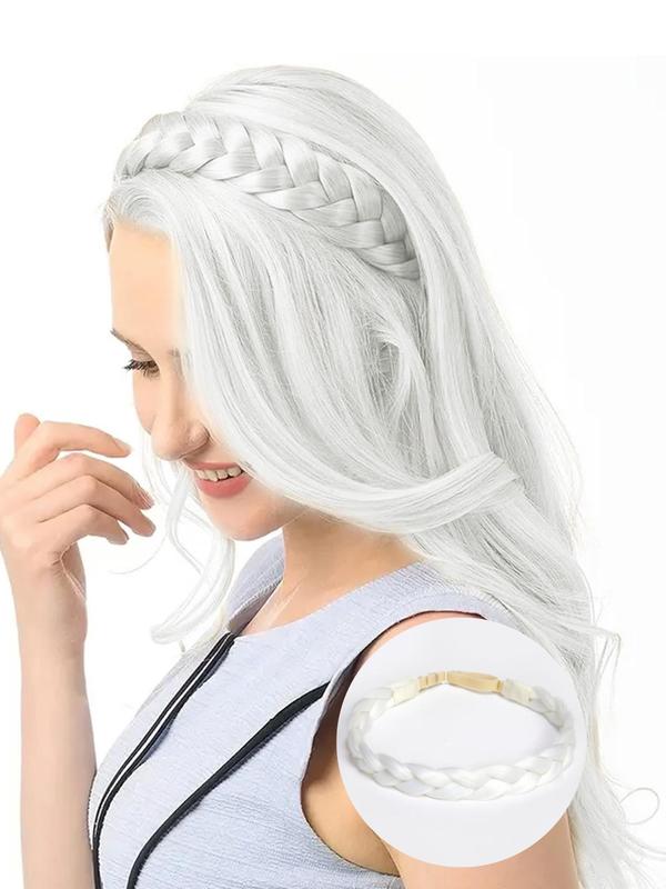 Women's Simple Style Plain Color Adjustable Hand Woven Headbands with Comb Tooth Design,  Casual Trendy Hair Hoop, Hair Accessories for Party & Daily Use As Hairstyle Decoration