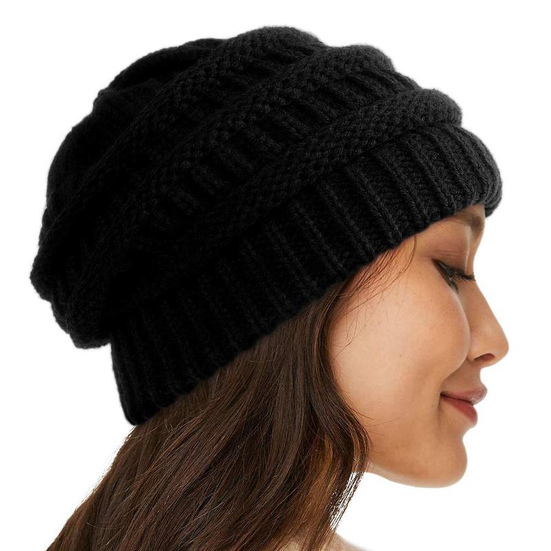 Cozy Satin Lined Beanie for Women Warm Knit Slouchy Winter Hat Soft Silk Lining for Extra Comfort Stylish Cuffed Design for Cold Weather Fashion