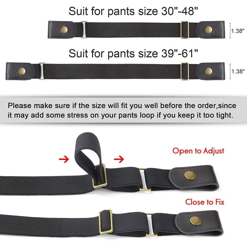 No Buckle Show Belt for Men Buckle Free Stretch Belt for Jeans Pants 1.38 Inches Wide