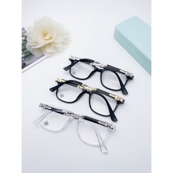 [NEW] Chrome Hearts Square Men's Glasses - Luxurious 0 Degree Lenses, Stylish and Classy Design, Perfect for Fashion Enthusiasts