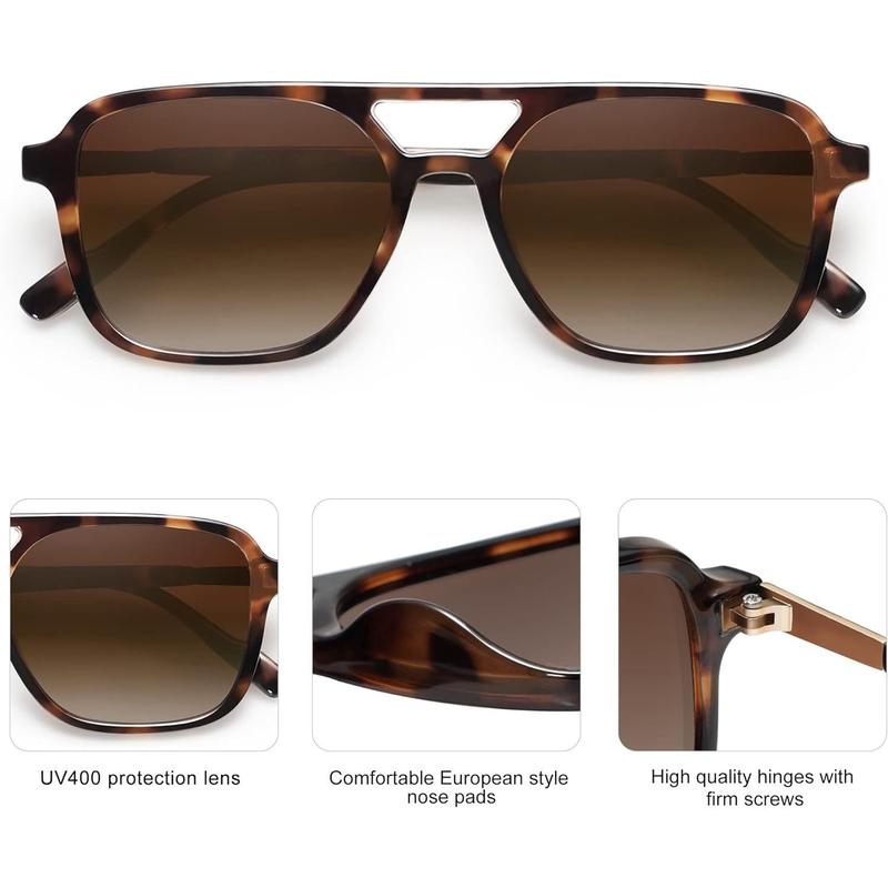 Retro Aviator Sunglasses for Women Men,Trendy Rectangle Womens Mens Shades Sun Glasses