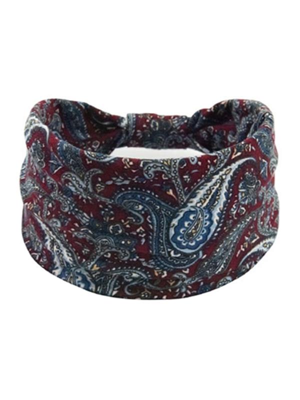 2024 New Style Boho Style Mixed Paisley Pattern Hair Band, Vintage Style Hair Accessories for Women & Girls, Non-slip Hair Band for Gym Workout Running