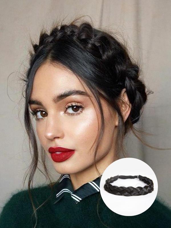 Women's Simple Style Plain Color Adjustable Hand Woven Headbands with Comb Tooth Design,  Casual Trendy Hair Hoop, Hair Accessories for Party & Daily Use As Hairstyle Decoration