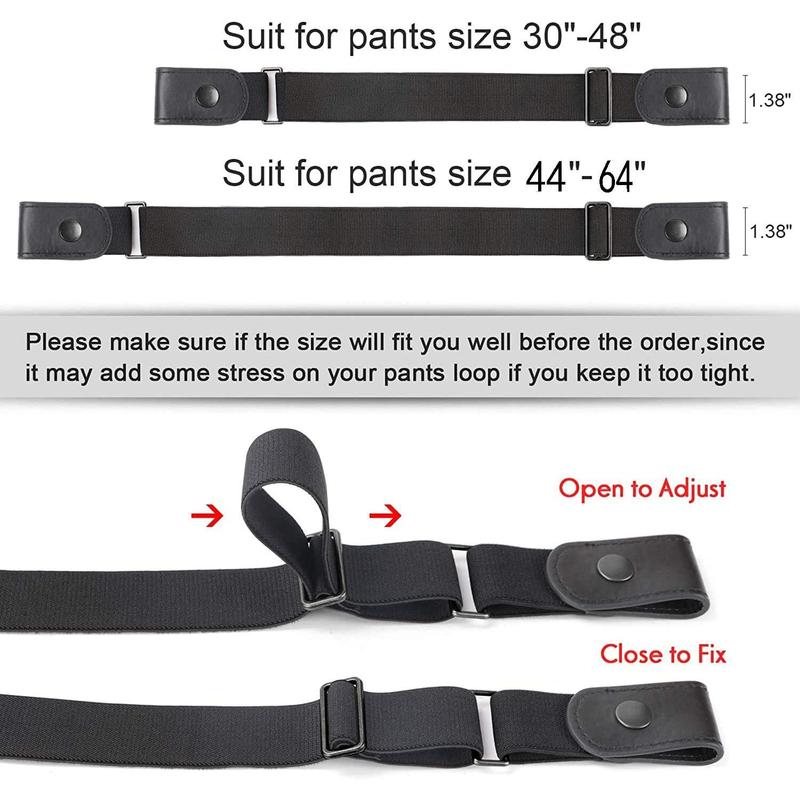 No Buckle Show Belt for Men Buckle Free Stretch Belt for Jeans Pants 1.38 Inches Wide