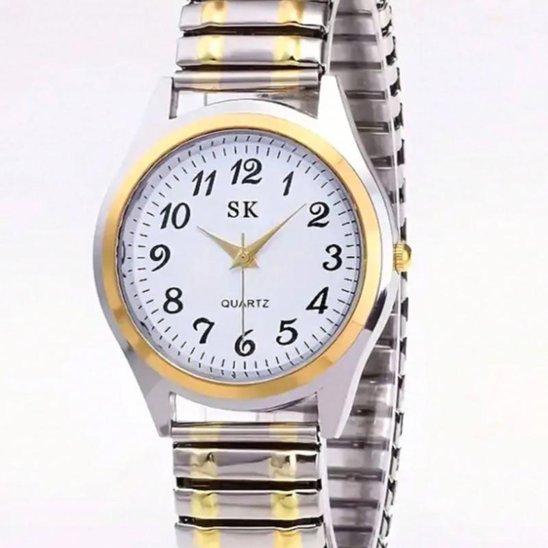 Elegant Vintage Quartz Watch With Elastic Band,  Classic Casual Fashion Pointer Watch With Hands - Timeless Style, Comfortable To Wear