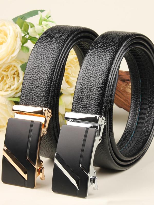 Men's Business Fashion Belt, Minimalist Temperament Automatic Buckle Belt, Casual Waistband for Jeans Trousers