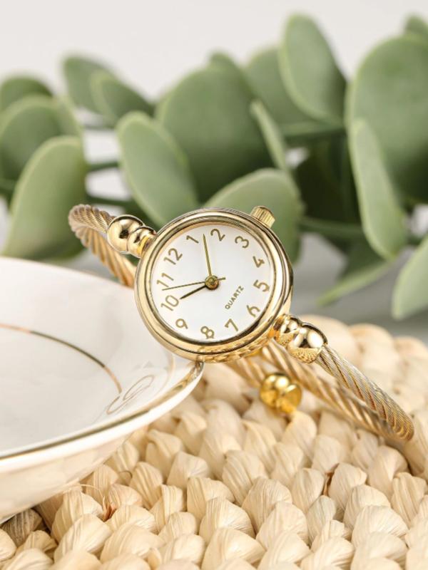 QUARTZ WATCH, Women's Round Pointer Quartz Watch - Perfect Gift Idea