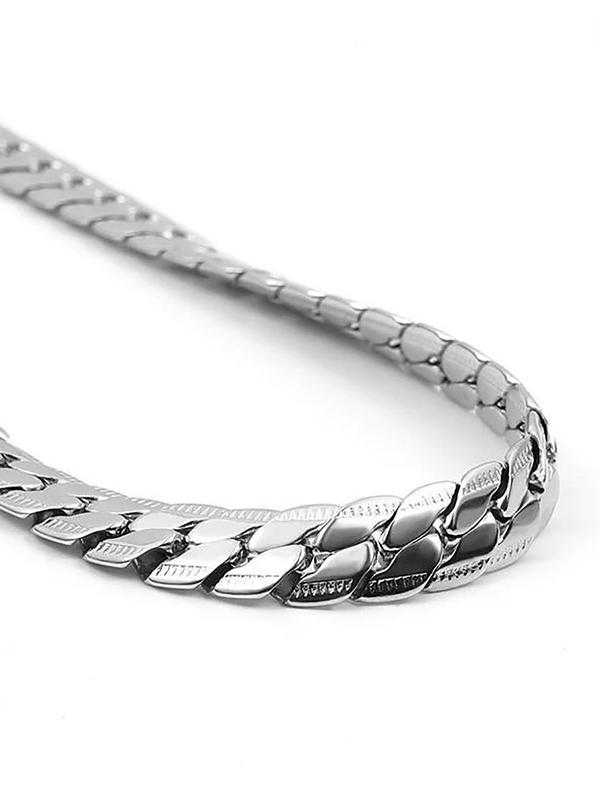 Punk Style Stainless Steel Chain Necklace, Casual Matching Simple Necklace for Men, Fashion Men's Hip Hop Jewelry Gift