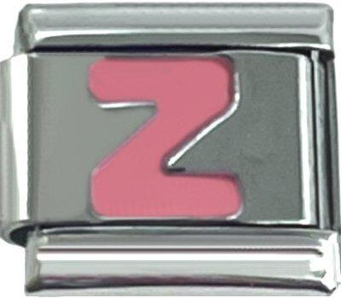 Italian Charm Link Pink Letter Z 9mm