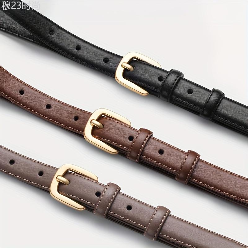 Simple Casual Pin Buckle Belts Solid Color PU Waistband Classic Jeans Pants Belt For Women