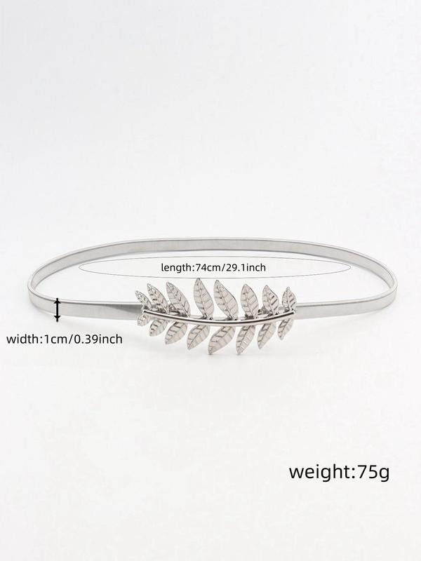 Women's Fashion Leaf Design Chain Belt, Casual Waistband for Jeans & Dress, Elegant All-match Fashion Accessories for Daily Wear