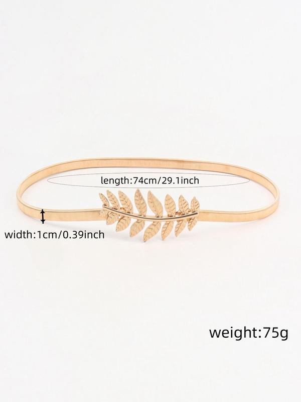 Women's Fashion Leaf Design Chain Belt, Casual Waistband for Jeans & Dress, Elegant All-match Fashion Accessories for Daily Wear