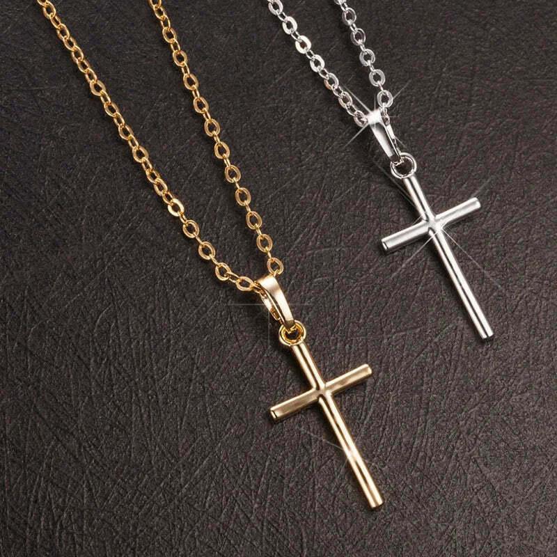 Cross necklace, Gold, silver :dainty gift