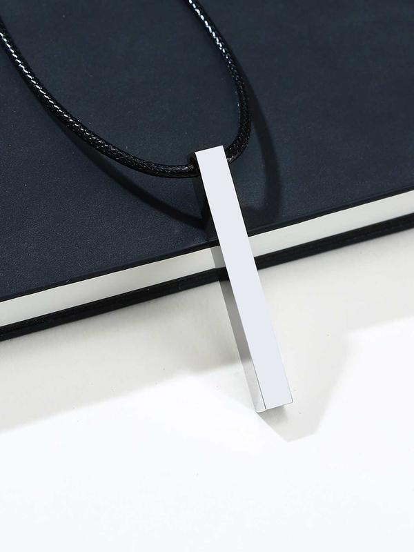 Men's Simple Plain Column Pendant Necklace, Casual Versatile Accessory for Men for Daily Life without Box