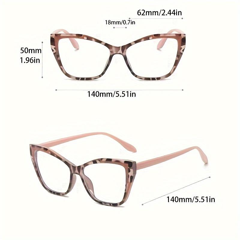 Cat Eye Color Block Frame Clear Lens Glasses Leopard Fashion Computer Glasses Spectacles For Women