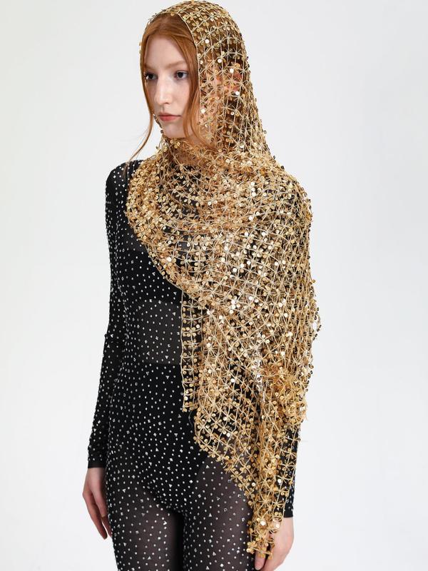 Glitter Sequin Shawl, Fashionable Long Scarf for Women & Men, Elegant All-match Fashion Accessories for Daily Wear, Exquisite Jewelry for Birthday Gifts