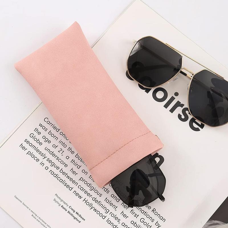 Glasses Case 4 Pack, Eyeglasses Case For Women men, PU Soft Glasses Sunglasses Case Portable