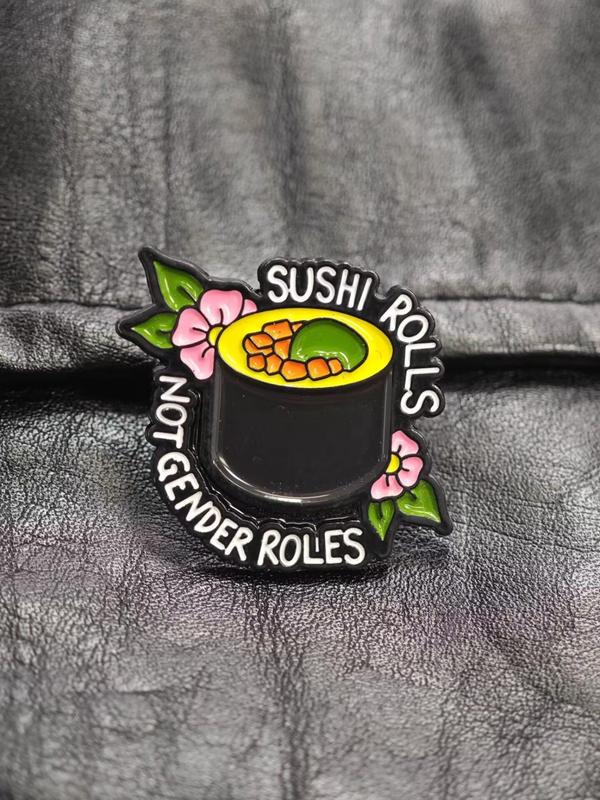 Sushi Roll Badge, Cute Cartoon Food Badge, Fashion Alloy Badge for Women & Men, Trendy All-match & Exquisite Brooch for Birthday Gift