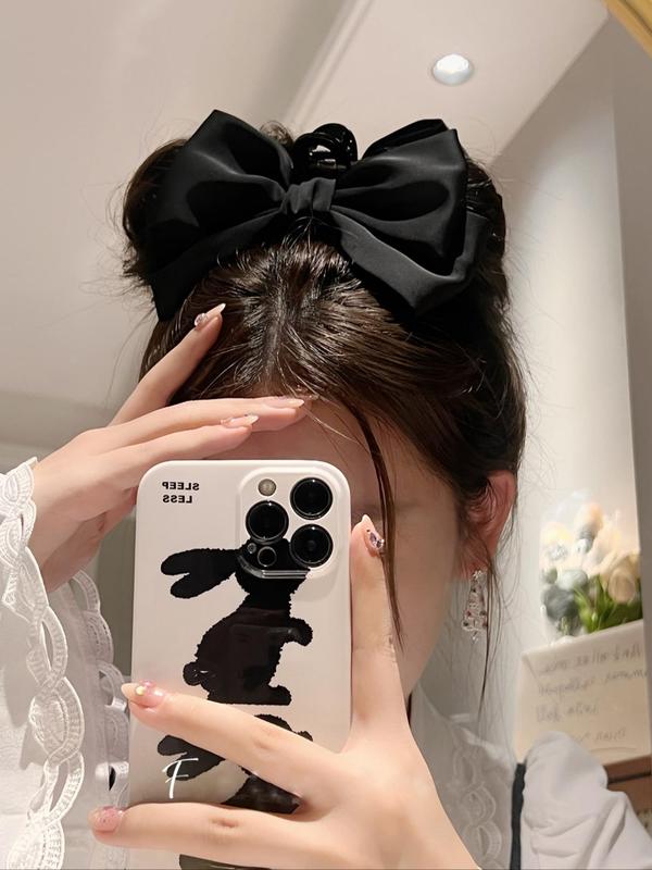 Double Layer Large Bow Decor Hair Claw, Sweet and Cute Hair Claws for Girls, Fashionable Hair Accessories for Women, Minimalist Headwear Suitable for Hair