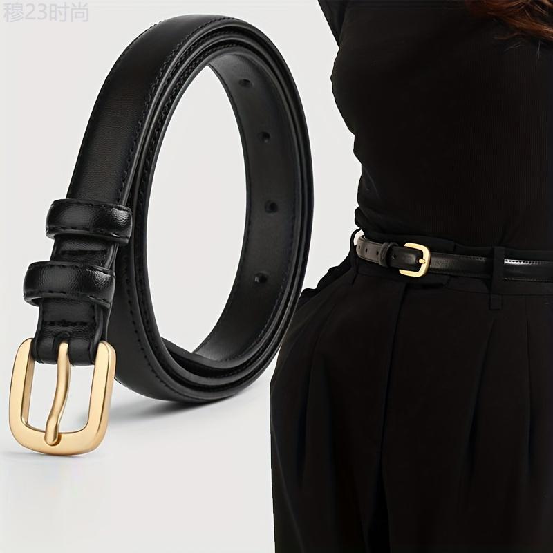 Simple Casual Pin Buckle Belts Solid Color PU Waistband Classic Jeans Pants Belt For Women