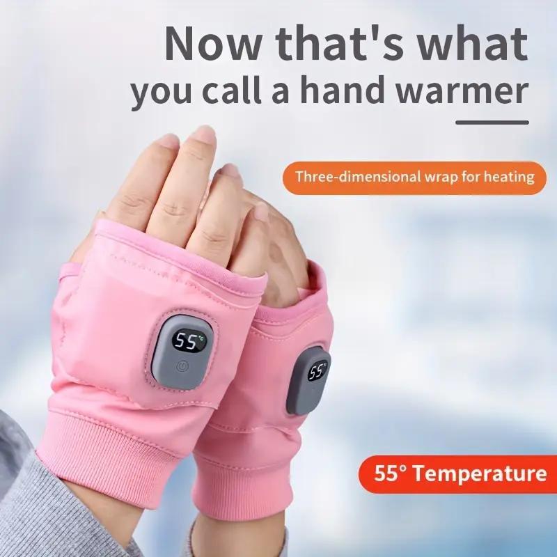 USB Rechargeable Heated Gloves, 1 Pair Adjustable Temperature 3 Gear Heated Gloves, Sports & Outdoor Accessories for Winter Outdoor Work