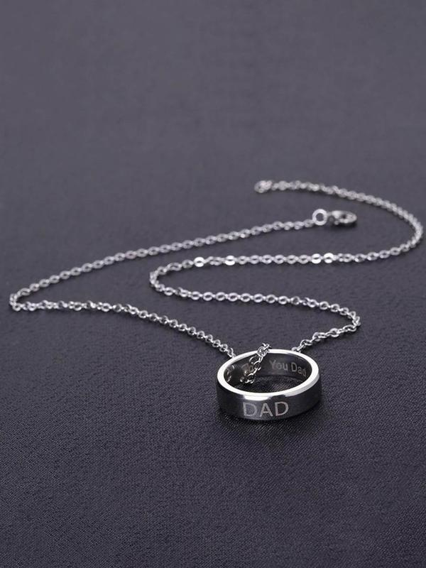 Men's Fashion Letter Design Jewelry Set, Including Necklace & Braid Bracelet & Bottle Set for Clothing Decor, Trendy Jewelry Set  with Box & Greeting Card