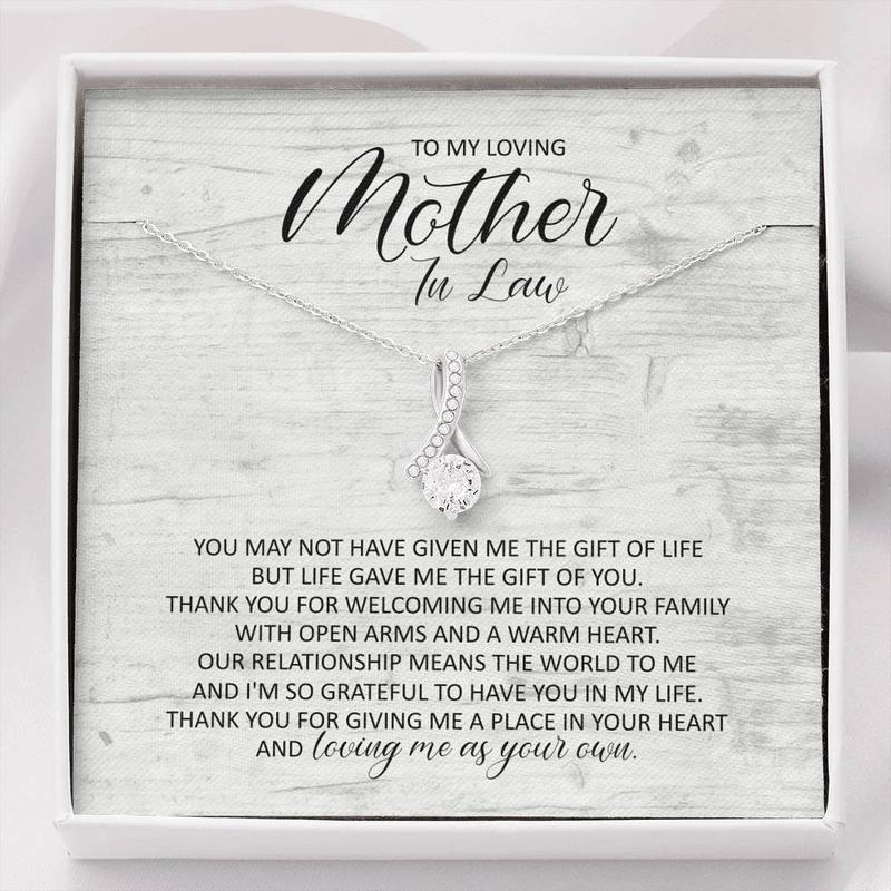 Mother In Law Gift, Mother Of Groom Gift, Mother In law Gifts, Mother gift, Gift For In Laws, gift for women, Christmas Gift gift idea, Birthday Gift Box, New Year Gift. To my Family, Friend Message Card Necklace. Gift message