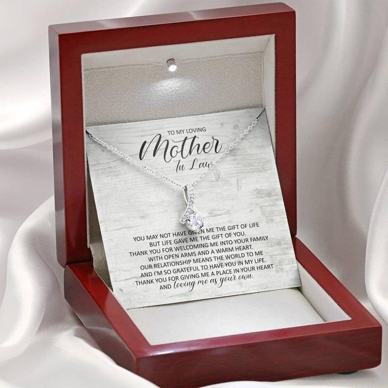 Mother In Law Gift, Mother Of Groom Gift, Mother In law Gifts, Mother gift, Gift For In Laws, gift for women, Christmas Gift gift idea, Birthday Gift Box, New Year Gift. To my Family, Friend Message Card Necklace. Gift message