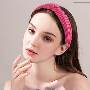 10 Pack Knotted Wide Headbands for Women Cute Fashion Head Wrap in Solid Color Non-slip Hair Accessories for Daily Festival Presents