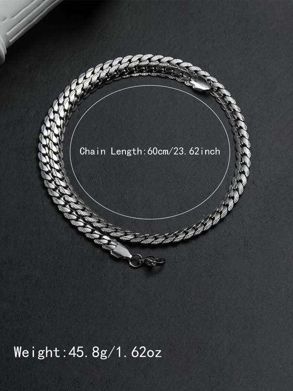 Punk Style Stainless Steel Chain Necklace, Casual Matching Simple Necklace for Men, Fashion Men's Hip Hop Jewelry Gift