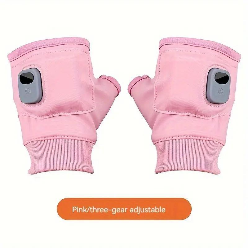 USB Rechargeable Heated Gloves, 1 Pair Adjustable Temperature 3 Gear Heated Gloves, Sports & Outdoor Accessories for Winter Outdoor Work