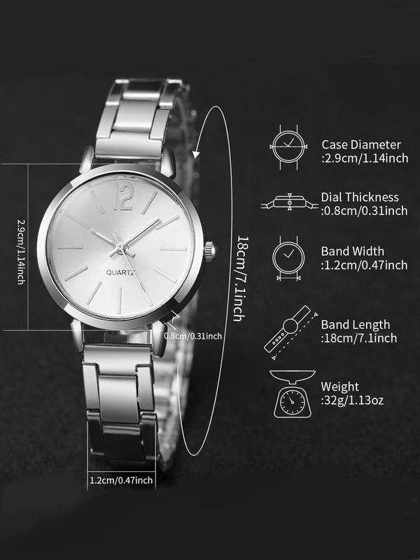 Women's Elegant Fashion Watch & Chain Bracelets Set, Fashion Watch with Jewelry Set for Party, Daily Decor, Trendy All-match & Exquisite Watch Set for Birthday Gift, without Box